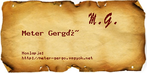 Meter Gergő névjegykártya